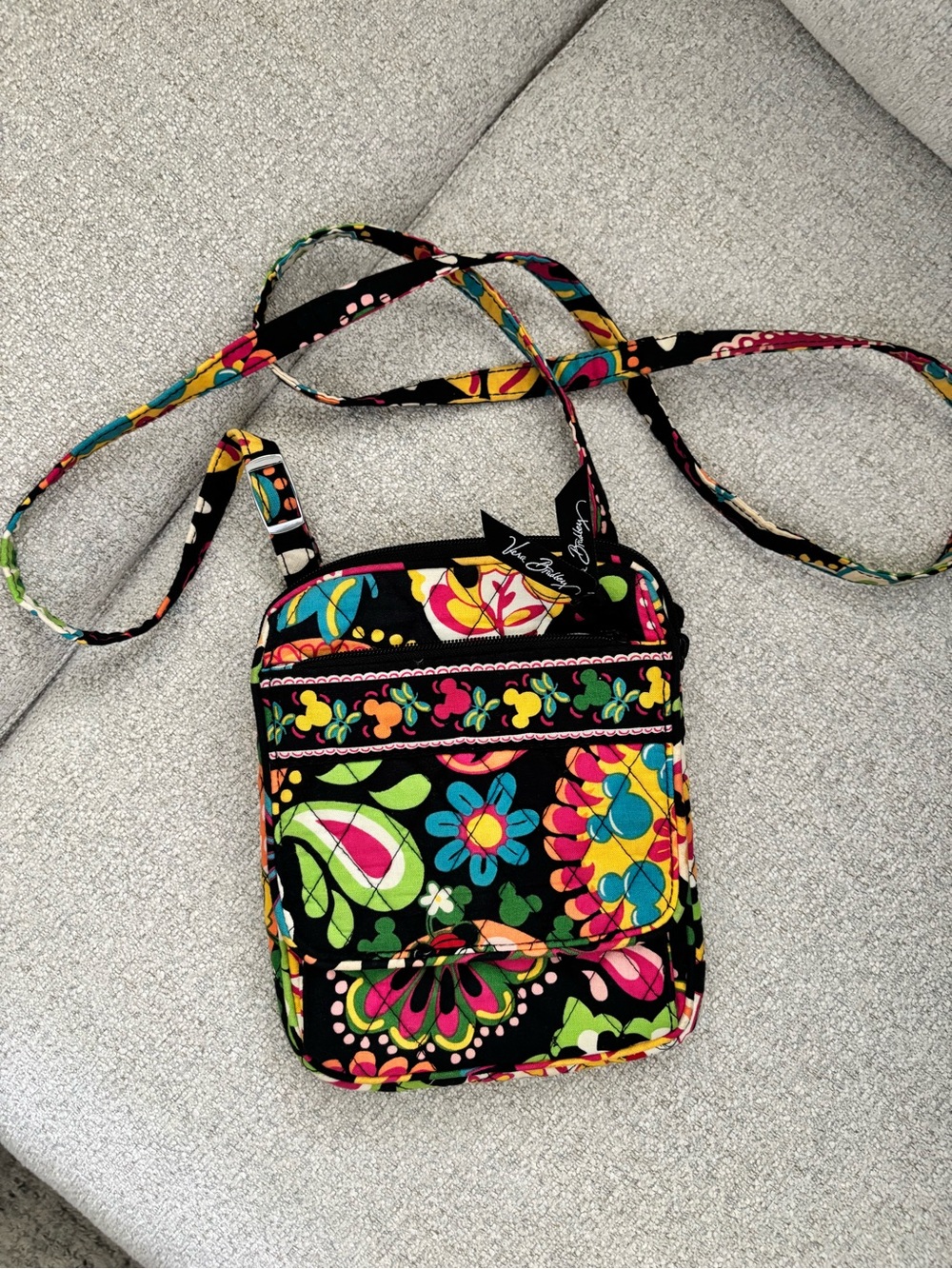 Vera Bradley x Disney Parks Black Multicolor Floral Quilted Crossbody